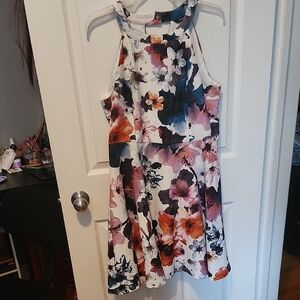 Reitmans Blue and White Patterned Dress